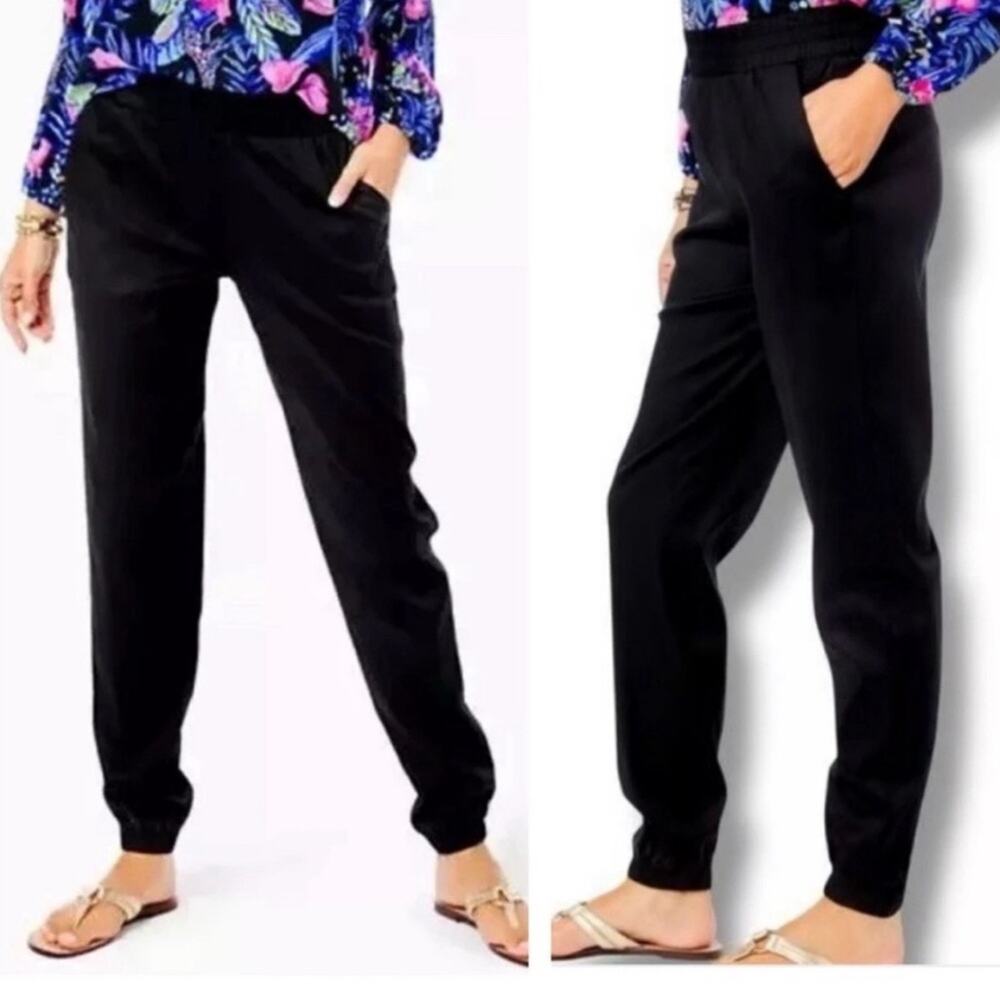 Lilly Pulitzer RICI Stretch Jogger Pants Noir Black Cruise Sz‎ S